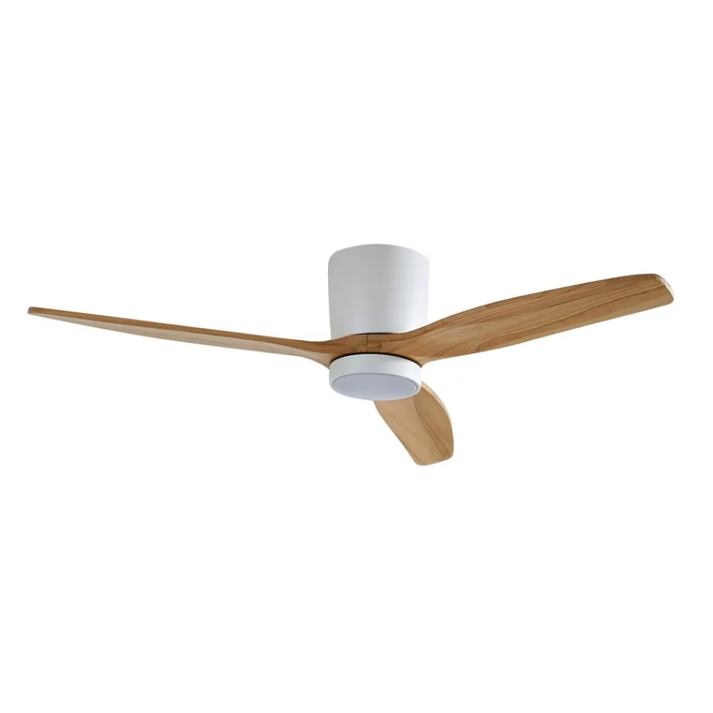 Loftventilatorer ^ Lucande LED-loftventilator Faipari, hvid, DC, støjsvag, 132 cm