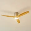 Loftventilatorer ^ Lucande LED-loftventilator Faipari, nikkel, DC, lydsvag, 132 cm