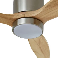 Loftventilatorer ^ Lucande LED-loftventilator Faipari, nikkel, DC, lydsvag, 132 cm