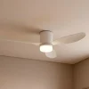 Loftventilatorer ^ Lucande LED-loftventilator Kayu, hvid, DC, støjsvag, Ø 132 cm