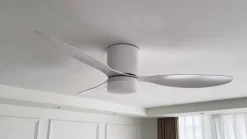 Loftventilatorer ^ Lucande LED-loftventilator Kayu, hvid, DC, støjsvag, Ø 132 cm