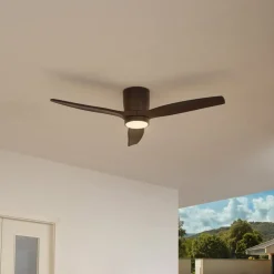 Lucande Loftventilatorer > LED-loftventilator Sorin, sort, DC, støjsvag, IP44