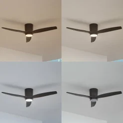 Lucande Loftventilatorer > LED-loftventilator Sorin, sort, DC, støjsvag, IP44