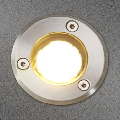 Lucande Terrassebelysning|Nedgravet Udebelysning > LED nedgravningslampe Kenan, Ø 7 cm, stål, IP67