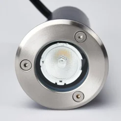 Lucande Terrassebelysning|Nedgravet Udebelysning > LED nedgravningslampe Kenan, Ø 7 cm, stål, IP67