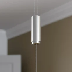 Lucande Arbejdsrum/Kontor|Pendellamper > LED-pendellampe Arnik, 140 cm, nikkelfarvet, dæmpbar