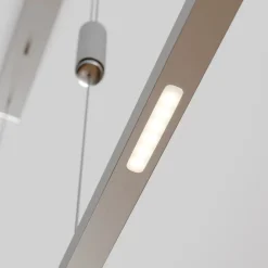 Lucande Arbejdsrum/Kontor|Pendellamper > LED-pendellampe Arnik, 140 cm, nikkelfarvet, dæmpbar