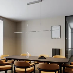 Lucande Arbejdsrum/Kontor|Pendellamper > LED-pendellampe Arnik, 180 cm, nikkelfarvet, dæmpbar