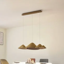 Pendellamper ^ Lucande LED-pendellampe Beutlin, grøn, filt, dæmpbar