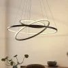 Lucande Pendellamper|Pendellamper > LED-pendellampe Ezana, sort, metal, Ø 80 cm