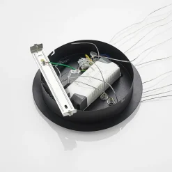 Lucande Pendellamper|Pendellamper > LED-pendellampe Ezana, sort, metal, Ø 80 cm