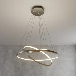 Lucande Pendellamper|Pendellamper > LED-pendellampe Ezana, nikkel, metal, Ø 80 cm