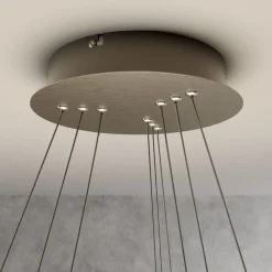 Lucande Pendellamper|Pendellamper > LED-pendellampe Ezana, nikkel, metal, Ø 80 cm