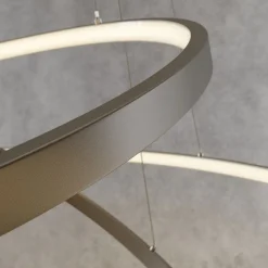 Lucande Pendellamper|Pendellamper > LED-pendellampe Ezana, nikkel, metal, Ø 80 cm