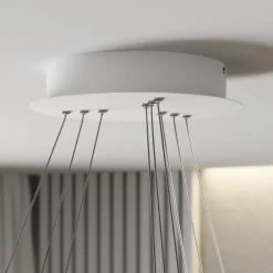 Lucande Pendellamper|Pendellamper > LED-pendellampe Ezana, hvid, metal, Ø 80 cm