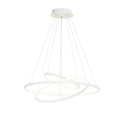Lucande Pendellamper|Pendellamper > LED-pendellampe Ezana, hvid, metal, Ø 80 cm
