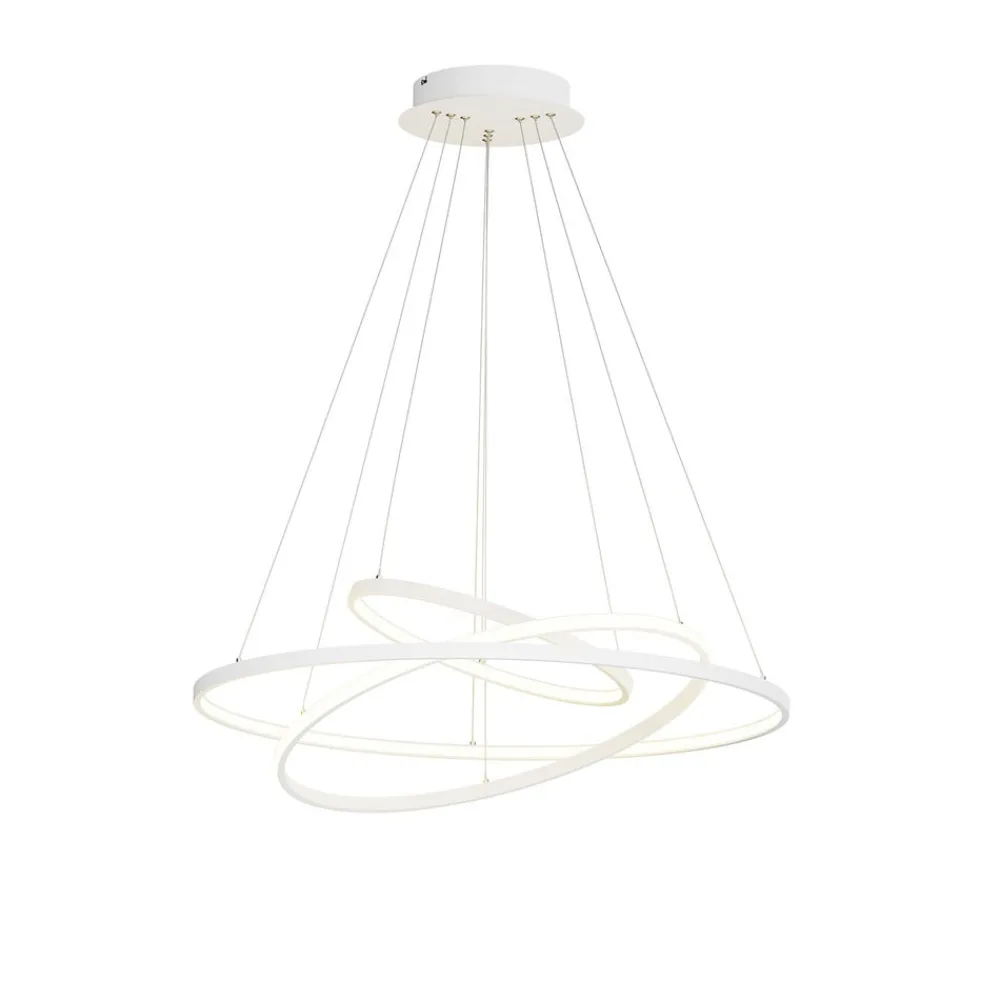 Lucande Pendellamper|Pendellamper > LED-pendellampe Ezana, hvid, metal, Ø 80 cm
