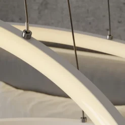 Lucande Pendellamper|Pendellamper > LED-pendellampe Ezana, hvid, metal, Ø 80 cm