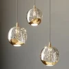 Lucande Pendellamper|Pendellamper > LED-pendellampe Hayley, Ø 25 cm, 3 lyskilder, guld, glas