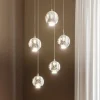 Lucande Pendellamper|Pendellamper > LED-pendellampe Hayley, Ø 30 cm, 5 lyskilder, krom, glas