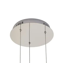 Pendellamper|Pendellamper ^ Lucande LED-pendellampe Hayley, Ø 25 cm, 3 lyskilder, krom, glas