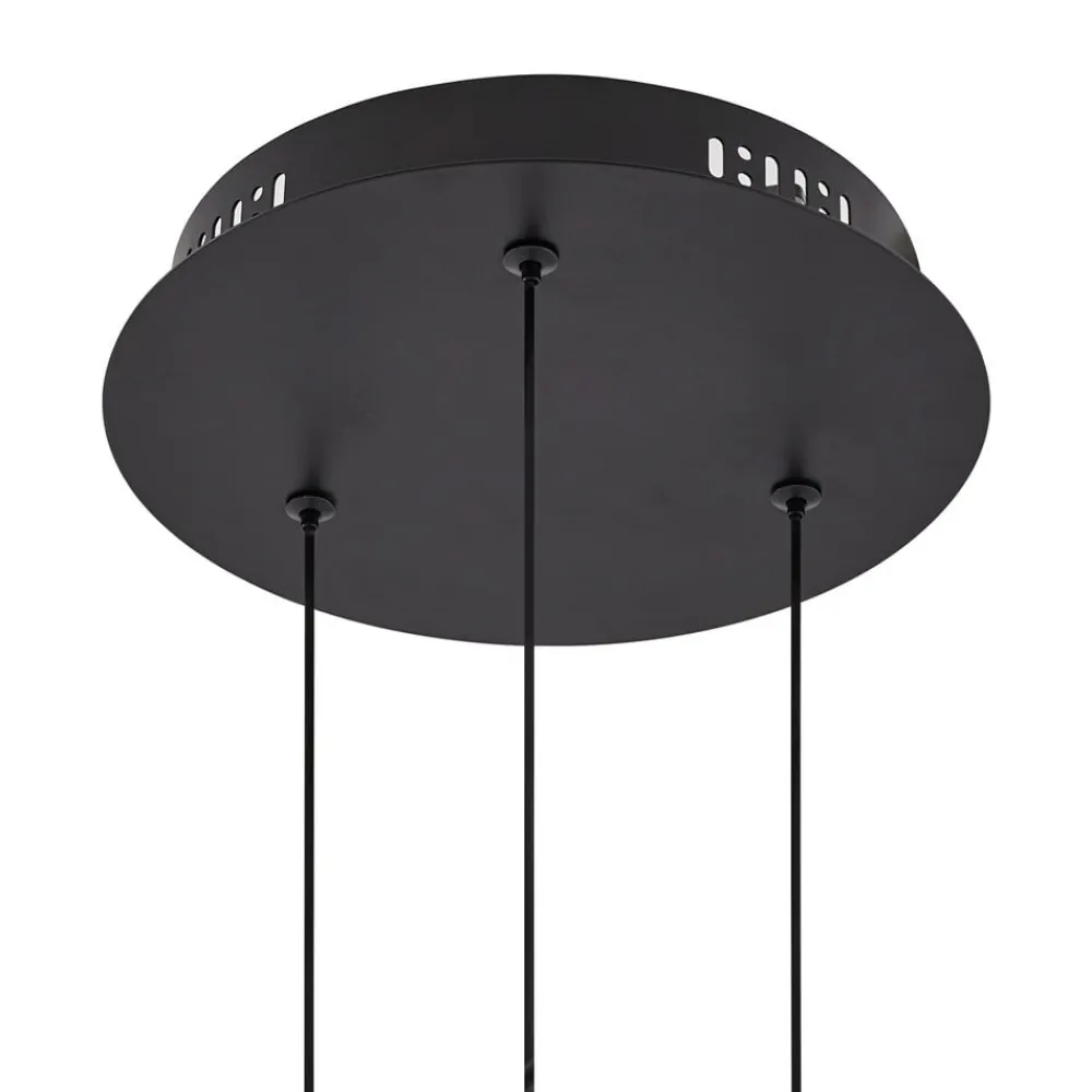 Lucande Pendellamper|Pendellamper > LED-pendellampe Hayley, sort, 3 lyskilder, glas