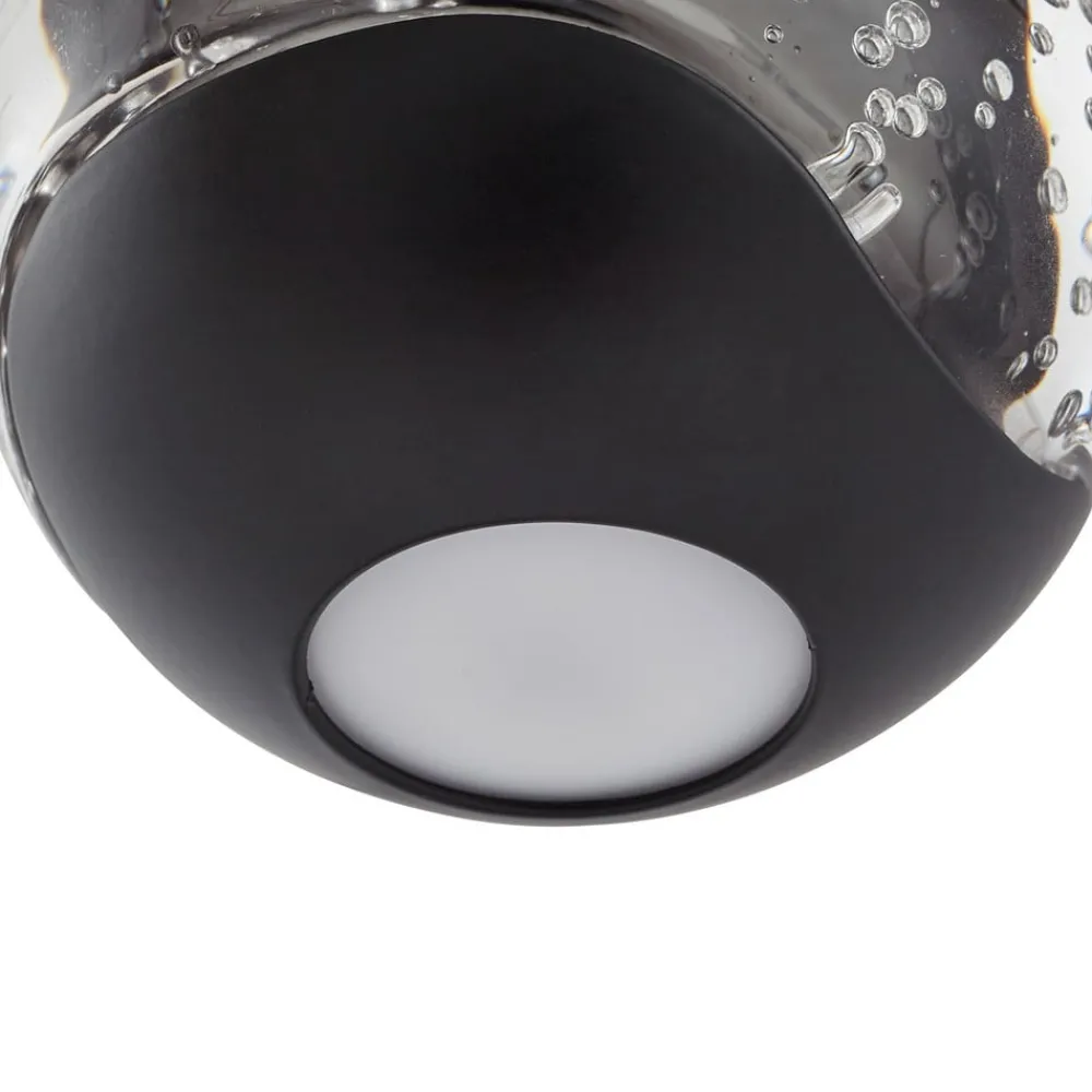 Lucande Pendellamper|Pendellamper > LED-pendellampe Hayley, sort, 3 lyskilder, glas