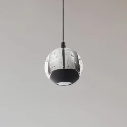 Pendellamper|Pendellamper ^ Lucande LED-pendellampe Hayley, sort, 1 lyskilde, glas
