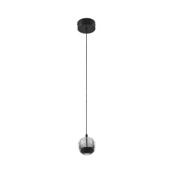Pendellamper|Pendellamper ^ Lucande LED-pendellampe Hayley, sort, 1 lyskilde, glas