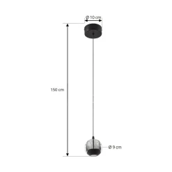 Pendellamper|Pendellamper ^ Lucande LED-pendellampe Hayley, sort, 1 lyskilde, glas