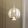 Gang|Pendellamper ^ Lucande LED-pendellampe Hayley, Ø 9 cm, kromfarvet, glas