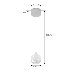 Gang|Pendellamper ^ Lucande LED-pendellampe Hayley, Ø 9 cm, kromfarvet, glas