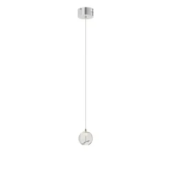 Gang|Pendellamper ^ Lucande LED-pendellampe Hayley, Ø 9 cm, kromfarvet, glas