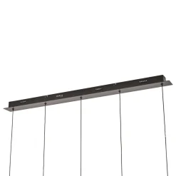 Pendellamper ^ Lucande LED-pendellampe Hayley, sort, 5 lyskilder, aflang