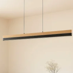 Lucande Pendellamper|Pendellamper > LED-pendellampe Holven, træ, CCT, længde 113 cm