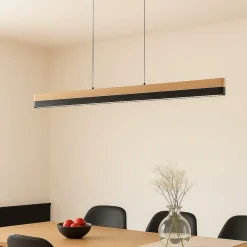 Lucande Pendellamper|Pendellamper > LED-pendellampe Holven, træ, CCT, længde 113 cm