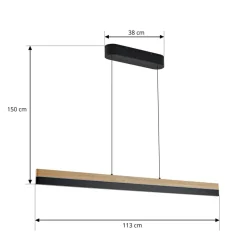 Lucande Pendellamper|Pendellamper > LED-pendellampe Holven, træ, CCT, længde 113 cm