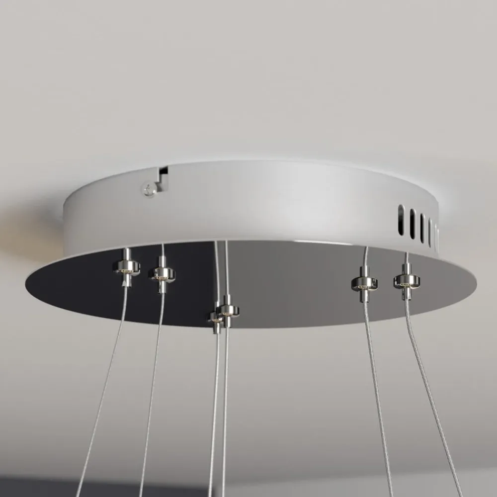 Lucande Pendellamper|Pendellamper > LED-pendellampe Lyani, 60 cm, 2 lyskilder, krom, dæmpbar