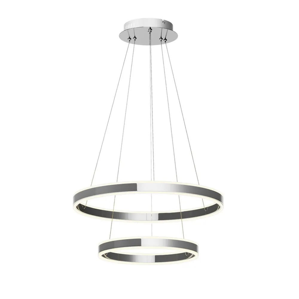 Lucande Pendellamper|Pendellamper > LED-pendellampe Lyani, 60 cm, 2 lyskilder, krom, dæmpbar