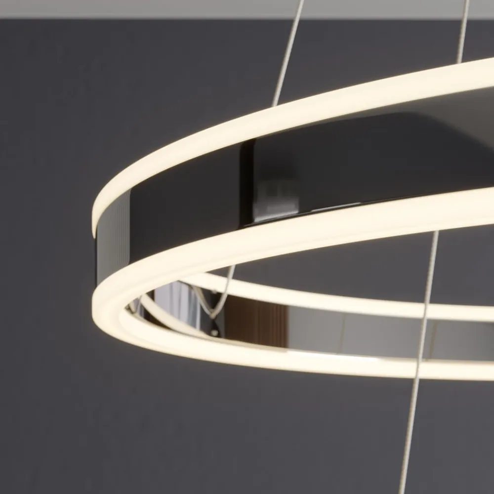 Lucande Pendellamper|Pendellamper > LED-pendellampe Lyani, 60 cm, 2 lyskilder, krom, dæmpbar