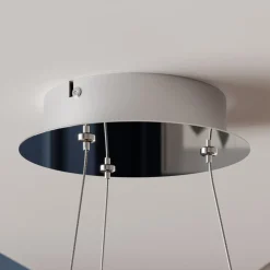 Pendellamper ^ Lucande LED-pendellampe Lyani, Ø 50 cm, krom, dæmpbar