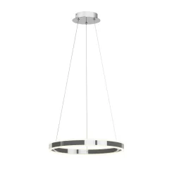 Pendellamper ^ Lucande LED-pendellampe Lyani, Ø 50 cm, krom, dæmpbar