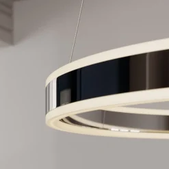 Pendellamper ^ Lucande LED-pendellampe Lyani, Ø 50 cm, krom, dæmpbar