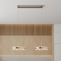Pendellamper|Pendellamper ^ Lucande LED-pendellampe Lyani, 85 cm, 2 lyskilder, krom, dæmpbar