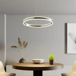 Pendellamper|Pendellamper ^ Lucande LED-pendellampe Lyani, Ø 60 cm, krom, dæmpbar