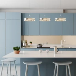 Lucande Pendellamper > LED-pendellampe Lyani, 115 cm, 3 lyskilder, krom, dæmpbar
