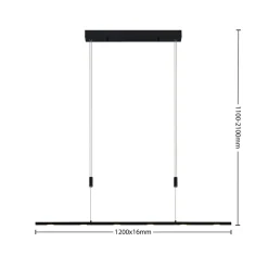 Lucande Pendellamper|Pendellamper > LED-pendellampe Stakato, 120 cm, 6 lyskilder, dæmpbar