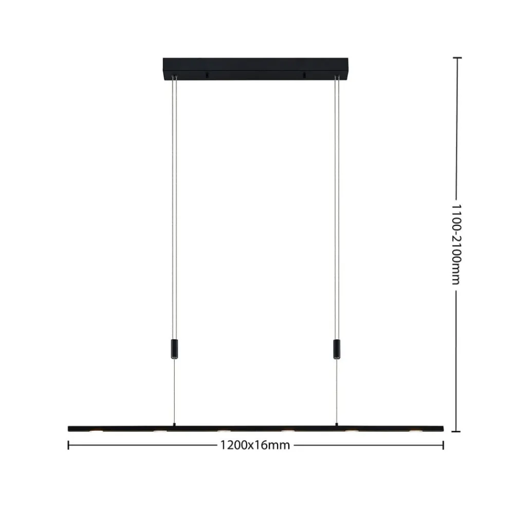 Lucande Pendellamper|Pendellamper > LED-pendellampe Stakato, 120 cm, 6 lyskilder, dæmpbar