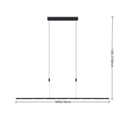 Lucande Pendellamper|Pendellamper > LED-pendellampe Stakato, 180 cm, 8 lyskilder, dæmpbar