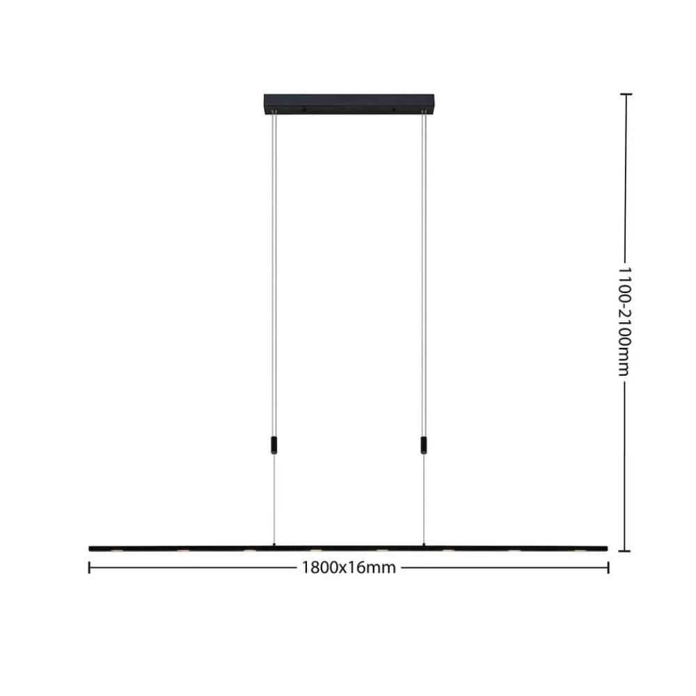 Lucande Pendellamper|Pendellamper > LED-pendellampe Stakato, 180 cm, 8 lyskilder, dæmpbar